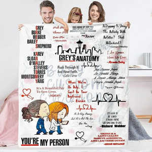 Coperta Anatomica 80x60 Pollici in Morbido Pile di Corallo, Plaid Confortevole e Decorativo con Design 'You Are My Person' - Product Image 1