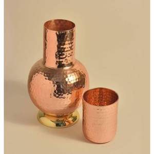 Vente en gros de pichets à eau en cuivre pur indien, pichets en cuivre martelé en gros pour cadeaux de mariage et restaurants, vaisselle en cuivre avec logo personnalisé - Product Image 6
