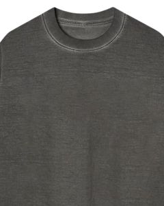 Camiseta Unisex Extra Grande de Algodón Gris Carbón Lavado, Estilo Vintage con Lavado Ácido, Hombros Caídos, Ropa de Calle Informal, Camiseta Unisex - Product Image 4