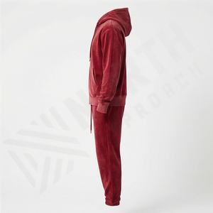 Survêtement personnalisé en couleur délavée à l'acide pour hommes, de haute qualité, personnalisable, respirant, style hivernal, athlétique, fitness, jogging, sweats - Product Image 3