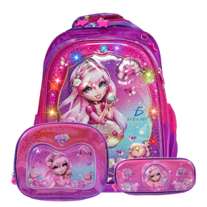 Galactic School Backpack <b>Set</b> for Children RGB LED Lights Including Pencil Case and Thermal <b>Lunch</b> Box - Product Image 1