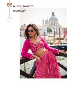 ผ้าไหมแจ็คการ์ดวิสคอสที่น่าดึงดูดใจพร้อมการปักลายด้านบนและพลาสโซผู้หญิงแฟชั่นผู้ผลิตจากอินเดีย - Product Image 2