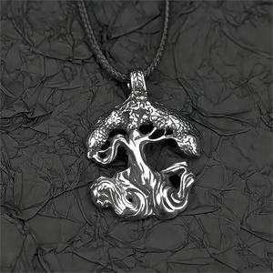 yunnique European American Style <b>Titanium</b> Steel Necklace for Men Retro Tree Life Pendant Stainless Steel for Gift - Product Image 3