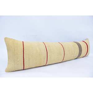 Beige Wool <b>Pillow</b> 12x48 Inch Kilim Patchwork Luxury Vintage Floral & Plant Accent for Kitchen Woven 18x18 - Product Image 3