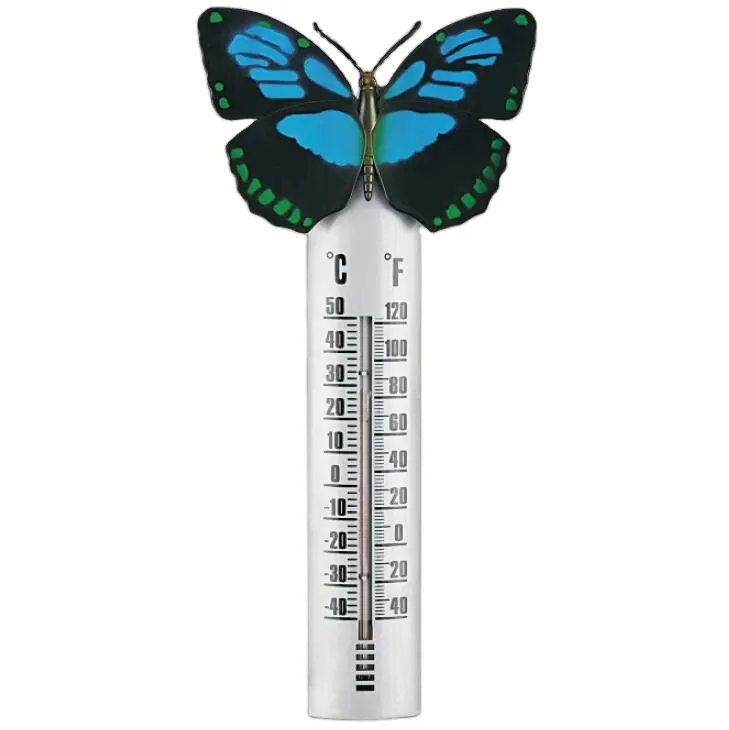庭の屋外プラスチック3Dバタフライ温度計モニター家の装飾的な壁の温度計