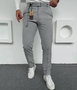 Pantalones de Vestir Casuales para Hombre, Azul Marino, Corte Regular, Impermeables, Elásticos, con Cierre de Cremallera Media, Rectos, de Algodón, Talla Grande - Product Image 1