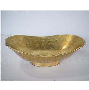 Évier en laiton de conception moderne, rond, unique, fait main, finition dorée, pour salle de bain et cuisine, de qualité supérieure - Product Image 1