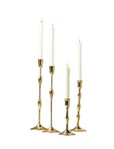 Nuevo juego de portavelas de Metal, candelabro cónico, diseño de lujo antiguo de latón para decoración del hogar, bodas, Navidad - Product Image 6