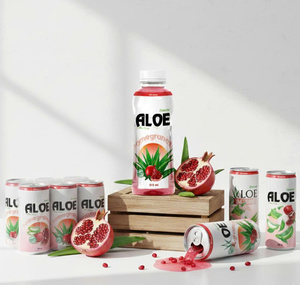Bebida de Jugo con Sabor a Granada y Aloe Vera con Pulpa, Botella PET de 315 ml, Baja en Carbohidratos, Bebida de Frutas y Vegetales - Product Image 1