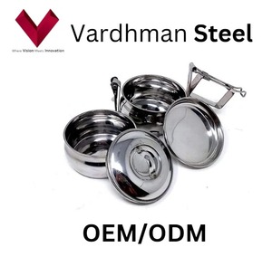 Boîte à lunch isotherme en acier inoxydable de qualité alimentaire à 2 compartiments, style indien, pour l'école, 7x2 pouces, vente chaude - Product Image 2