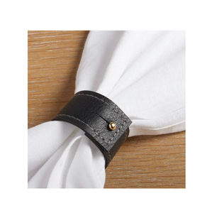 leather Wedding <b>Table</b> Napkin Ring Home Decor Leather Napkin Holder Napkin Band Rings <b>Table</b> Decorative brown color - Product Image 5