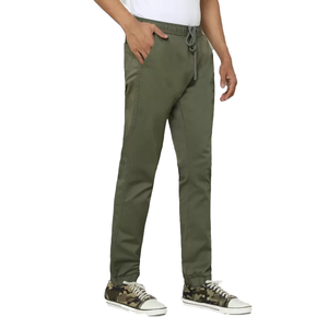 Pantalon en coton tricoté pour homme, taille haute, coupe décontractée, imperméable, respirant, couleur unie, taille élastique, grande taille, design personnalisé, qualité supérieure - Product Image 6