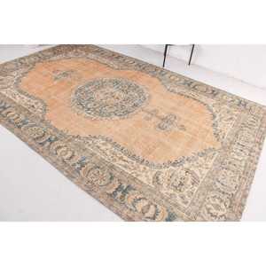 พรมตุรกีขนาดใหญ่ 6x10.7 ฟุต (183x327 ซม.) สีน้ำตาลวินเทจ ลายแบบนามธรรม - Product Image 2