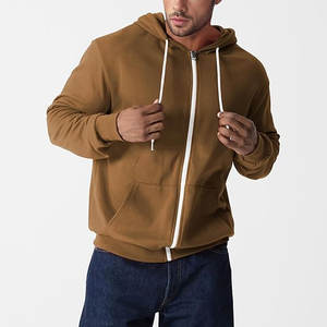 เสื้อฮู้ดมีซิปสำหรับผู้ชายผ้าคอตตอน100% มีฮู้ดสำหรับฤดูหนาวเปิดไหล่ตกเสื้อผ้าลำลองสำหรับผู้ชาย - Product Image 3