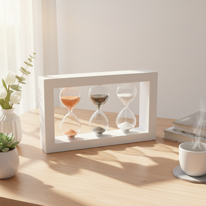 Ensemble de 3 sabliers en verre et bois 8100269, design nordique, capacité de 15 ml, portables et durables pour le chronométrage du thé, vente en gros pratique - Product Image 2