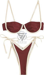 Fabricante de Trajes de Baño Personalizados al por Mayor, Traje de Baño de Diseñador con Estampado y Recortes, Bikini Sexy con Tirantes Finos para Mujer 2026 - Product Image 6