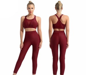Best Selling Women's <b>Plus</b> <b>Size</b> Yoga Set Drawstring Front Solid Pattern Seamless Breathable Spandex/Polyester Quick Dry Set - Product Image 5