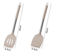 Silicone handgreep duurzame, uit één stuk bestaande spatel/tang voor het bakken van biefstuk, vis en eieren, keukengerei, voedselveilig, vaatwasmachinebestendig, hoogwaardig.