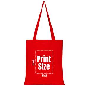 Bolsas de Mano Personalizadas para el Día de San Valentín, Bolsa de Mano de Algodón Roja con Logotipo Personalizado, Bolsa de Tela Reutilizable, Duradera y Reciclable - Product Image 4