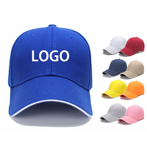 Gorra de béisbol de 6 paneles acrílica al por mayor, logotipo personalizable, borde curvo tipo sándwich - Product Image 1