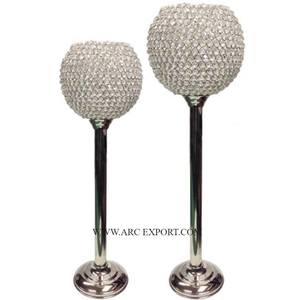 Bougeoir votif de décoration de table en métal et cristal de conception luxueuse bougeoir d'intérieur de grande taille de la meilleure qualité - Product Image 2