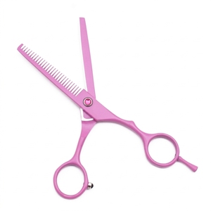 Ciseaux à effiler les cheveux roses Morgans Industries avec 32 dents, pointe arrondie, lame en acier inoxydable 4Cr13, manche moyen, pour droitiers - Product Image 6