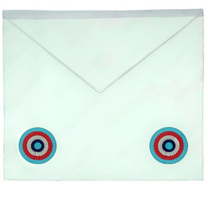 2025 Delantal De Maestro De Rito De Emulación Inglesa En Cuero 3 Rosetas Y Colgantes - Product Image 4