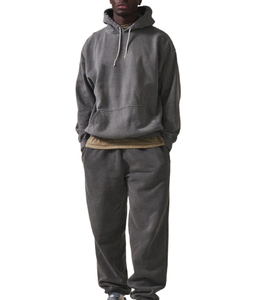 Vente en gros de fabricant de survêtement en coton polaire ensemble pantalon de survêtement et sweat à capuche personnalisés survêtement délavé à l'acide pour hommes - Product Image 1