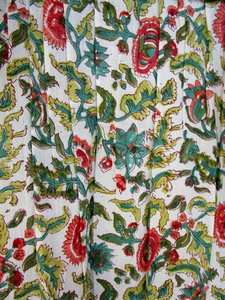 Robe Maxi d'été ethnique bohème en coton indien fait à la main nuisette à imprimé fleuri Kimono boutons lavable été vente en gros - Product Image 3