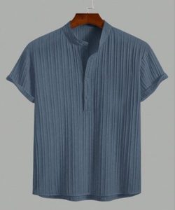 Camisetas Casuales de Cuello en V para Hombre, Diseño Sólido, Tejido de Punto, 200 Gramos de Peso - Product Image 2