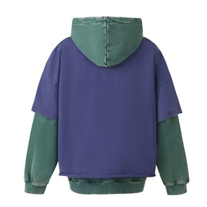 Nouveau Style personnalisé hommes mode à capuche Vintage Double couche à capuche poids lourd surdimensionné lavage à l'acide pull à capuche pour hommes - Product Image 2