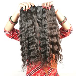 Extensions de cheveux vierges indiens Remy de haute qualité 100%, ondulés, naturels, tissés, cuticules alignées, double trame, extensions de machine - Product Image 5