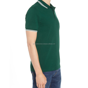 Personalizable de alta calidad 100% algodón hombres Formal para camisa transpirable manga corta sólido Riben patrón Jersey - Product Image 5