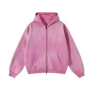 Sweats à capuche surdimensionnés légers 100% coton polyester pour hommes motif solide teint uni pour les fabricants d'usine directs d'hiver - Product Image 3