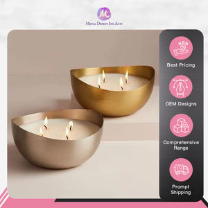 โถเทียนทองเหลืองทรงกลมแบบกำหนดเอง-ภาชนะโลหะแข็งสำหรับทำเทียนและตกแต่งบ้านจากผู้จำหน่ายชั้นนำของอินเดีย - Product Image 5