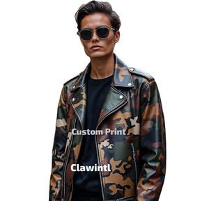 Chaquetas de Cuero de Camuflaje Hechas a Medida |   Chaquetas de Cuero Personalizadas Hechas a Mano y Totalmente Personalizables, Diseñadas por Artistas, Hechas en EE. UU. para Diseñadores - Product Image 1