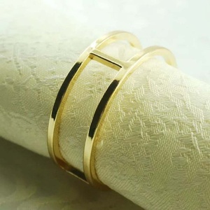<b>Gold</b> Mirror Polished New Round Circle Design Portugal Napkin Ring Party Hotel High Quality Round Napkin Ring for Wedding - Product Image 2