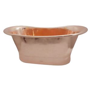 Baignoire en cuivre à double paroi faite à la main en métal pur poli brillant conçu sur mesure équipe du fabricant indien martelé à la main pur - Product Image 6