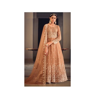 Robe Anarkali à la demande avec broderie à séquence lourde pour les femmes vêtements de fête de l'Inde Export - Product Image 1