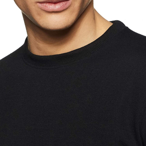 Fabricantes de Ropa, Sudadera Personalizada de Otoño e Invierno, Básica, 400G, Color Sólido, Cuello Redondo, Holgada, Negra, de Manga Larga para Hombre - Product Image 6