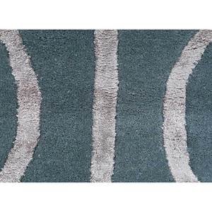 Alfombra Contour Blue de Lana y Viscosa Hecha a Mano con Diseño Geométrico de Diamantes para Pasillo, Sala de Estar, Rectangular, 9x12, Taq-228 Contour Blue Hand - Product Image 3