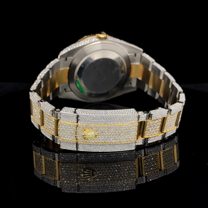 นาฬิกาข้อมือผู้ชาย VVS มอยส์ซาไนต์ 41 มม. ชุบทองคำขาว หน้าปัดสแตนเลสสตีล สายกว้าง 20 มม. ประดับเพชรเต็มเรือน ควอตซ์ แฟชั่น สปอร์ต - Product Image 5