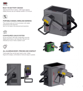Raycus MAX JPT มาร์กเกอร์เลเซอร์ขนาดเล็กไฟเบอร์สำหรับทำเครื่องหมายโลโก้โลหะไม่ใช่โลหะ20W/30W/50W หน้าจอ LCD แบบมือถือ ai/dxf/dwg - Product Image 1