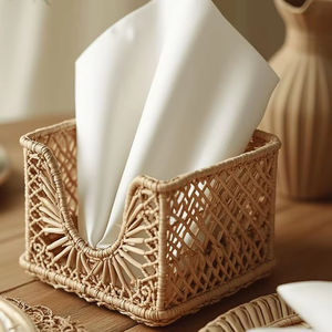 กล่องทิชชูหวายทำด้วยมือพร้อมดีไซน์เรียบง่ายหรูหราเหมาะสำหรับบ้านทั้งสไตล์โมเดิร์นและแบบดั้งเดิม - Product Image 1