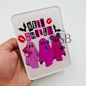 Tuiles à cils en acrylique personnalisables pour Halloween, vente en gros, pinces ovales, design durable, tuiles à cils circulaires personnalisées, citrouille effrayante - Product Image 6