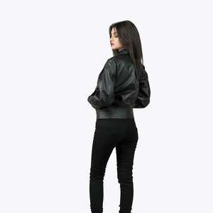Wholesale 100% Womens Leather <b>Jacket</b> Full Sleeve Breathable Zipper Closure Custom Logo Solid Plus Size <b>Winter</b> - Product Image 2