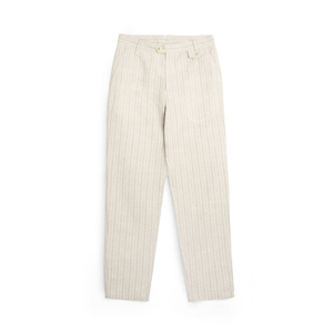 Tendance d'été Pantalon droit slim de luxe pour hommes Taille haute devant plat 100% Coton Vêtement teint Business Casual Style - Product Image 1