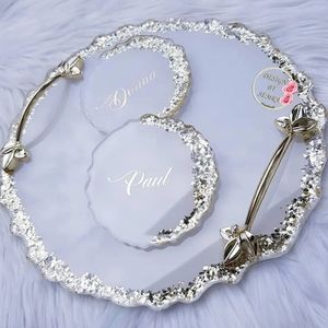 Bandeja de servicio de epoxi de resina hecha a mano personalizada, elementos esenciales de cocina únicos para el hogar, restaurante, Hotel, servicio decorativo Tra - Product Image 5