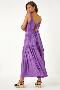 Summer New Arrival Rayon Solid <b>Purple</b> Solor Summer Long Sleeveless <b>Dress</b> Light and Airy <b>for</b> Effortless Beach and Vacation Looks - Product Image 6