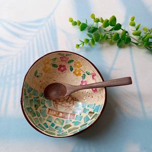 Bol de noix de coco avec nacre incrustée Style mignon bol de noix de coco de salade de haute qualité article décoratif par Vitratro - Product Image 1